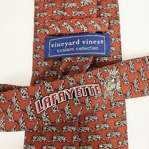 Vineyard Vines NEW Mens Tie Lafayette Leopards Clay Red Silk 3.75" (W) x 58" (L)